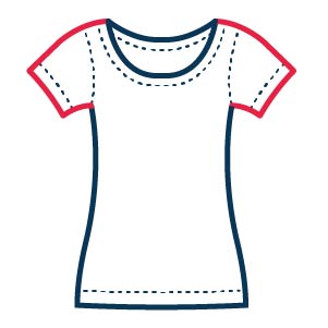 Damen- t-shirts kurzarm